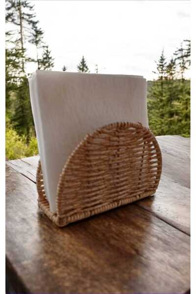 CEPHOME Oval Hasır Örme Peçetelik sık dokuma şık tasarım masa üstü peçetelik