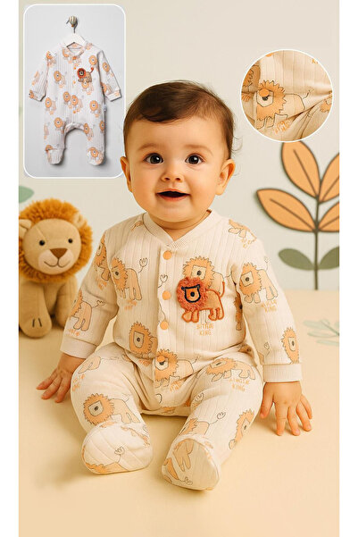 mandalinsbaby ASLANLI PATİKLİ ERKEK BEBEK TULUM