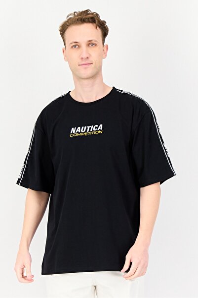 Nautica Men Oversized Fit Short Sleeve Outdoor T-shirt, Black