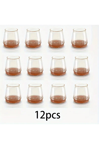 Choice بني 12 قطعة 12 قطعة أغطية أرجل كرسي سيليكون مع واقيات أرضية كبيرة مستد...