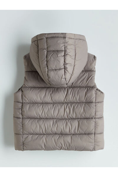 LC Waikiki Brown Hooded Girl's Puffer Vest