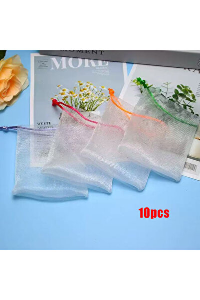 Choice 10 قطع 10 قطع شبكة صابون قابلة للتعليق للاستحمام في الحمام ومنظف للوجه ومنظف للجسم قفاز شبكي للصابون