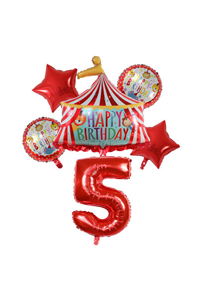 Choice كما هو موضح في الصورة، مجموعة بالونات خيمة عيد ميلاد السيرك الأحمر، 30...