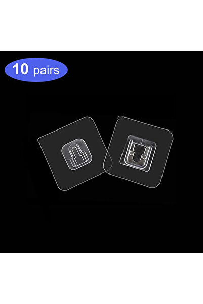 Choice 10 أزواج 10 أزواج خطافات لاصقة على الحائط رف سلكي شفاف ملصق لتثبيت على...