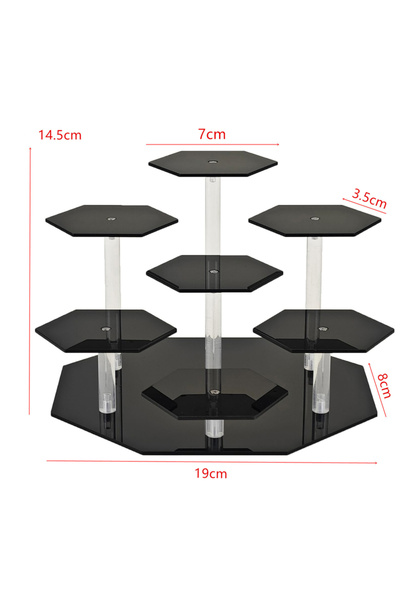 Choice Black G4054A Acrylic Display Rack Hexagonal Cosmetic & Jewellery Stora...