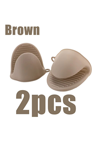 Choice 2 قطعة بني 2 قطعة قفازات فرن سيليكون مقاومة للحرارة قفازات مقاومة للحر...