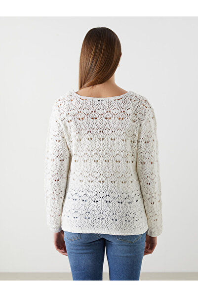 LC Waikiki Shining Store'dan Işıltılı Seçimler | Bisiklet Yaka Ajurlu Kadın Triko Kazak