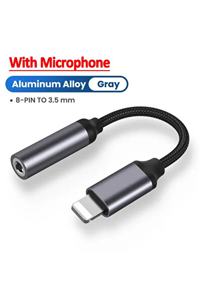 Choice مع كابل AUX مقبس ميكروفون 3.5 مم واجهة إضاءة 8 سنون إلى محول سماعة رأس AUX كابل صوت C
