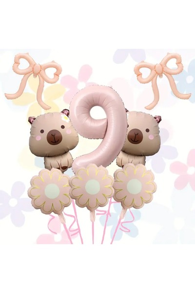 DÜVENCİ TİCARET مجموعة بالونات عيد ميلاد مكونة من 6 قطع مع بالونات من رقائق ا...