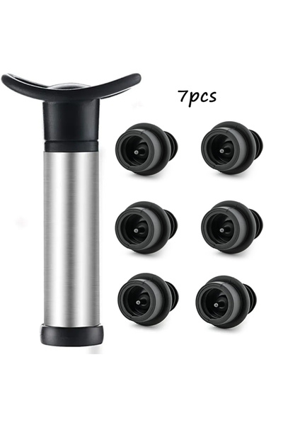 Choice مجموعة من 5 سدادات نبيذ مع مضخة تفريغ لحفظ النبيذ، وجهاز تهوية، وسدادا...