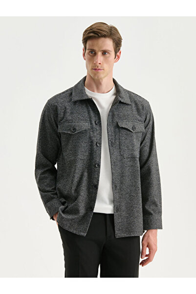 LC Waikiki Anthracite Regular Fit Long Sleeve Men's Shirt
