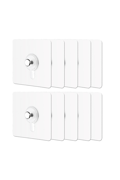 Choice 10 قطع من الخطافات اللاصقة الشفافة مقاس 6x6 سم - شرائط تعليق شديدة الت...