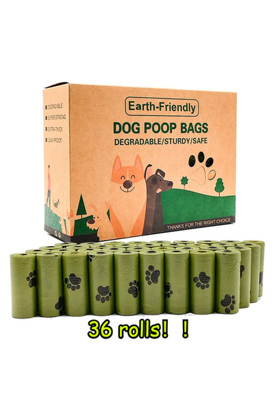 Choice 36 Rolls 36 rolls of 540 pet feces bags, leak proof dog bag refill, with paw print design, for pet c
