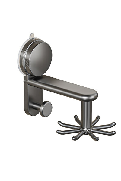 Choice رمادي 360 خطافات دوارة مزودة بكؤوس شفط مثبتة على الحائط لتنظيم أدوات ا...