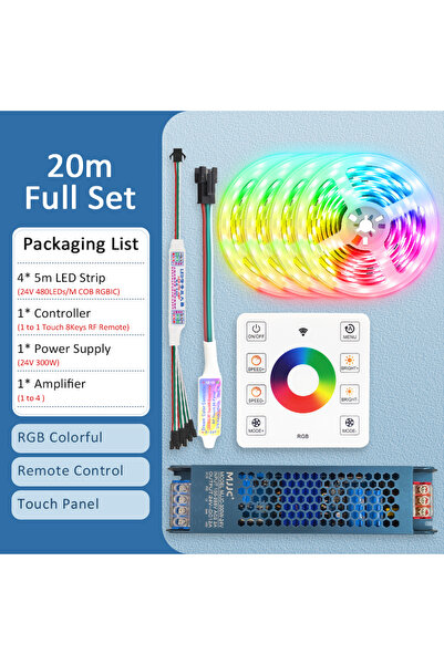 Choice 20M مجموعة كاملة RGBIC COB LED شريط WS2811 24V 480 ديودات 5M 10M 15M 2...