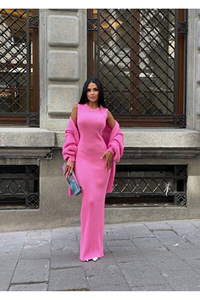 Lady Pixie Γυναικείο πλεκτό φόρεμα με ζακέτα