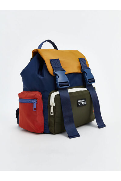 LC Waikiki Navy Blue Color Block Boy's Backpack