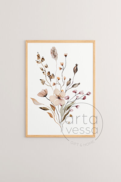 Artavessa 3 Parça Ham Renk Gerçek Ahşap Çerçeveli Tablo Seti - Model 19