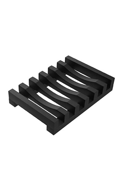 Choice black Flexible Silicone Soap Holder Hollow Design Bar Soap Dish Bathtub Kitchen Soap Saver Drainer S