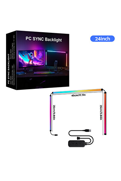 Choice شريط إضاءة ألعاب RGB مقاس 24 بوصة إضاءة خلفية للشاشة عرض LED متزامن مع...