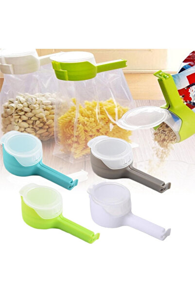 Choice 4 قطع بألوان عشوائية 4 قطع مشابك أكياس قابلة لإعادة الاستخدام مع فوهة سكب - مشابك إغلاق للأطعمة للوجبات الخفيفة وغيرها، Kitc