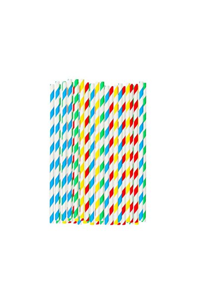 Choice Multicolor 100 Pcs Disposable Paper Colorful Striped Straw Biodegradable Decorative Drinking Straws