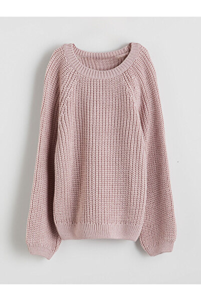 LC Waikiki LCW ECO Pink okrugla kragna Džemper za devojčice