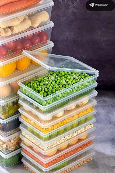 abnturk 10 Adet Tüm Sebzeler Yiyecekler için Kapaklı Koruyucu Buzluk Kutusu H...