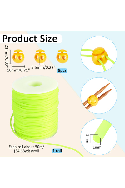 Choice9 طقم مشابك حبل AECH06-14323، حبل صناعي أنبوبي بطول 54.68 ياردة، 6 مشاب...