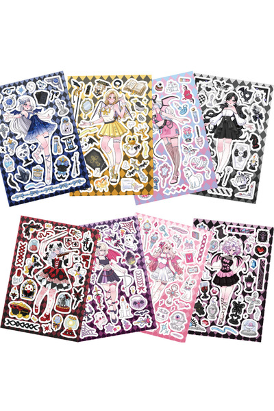 Choice 8pcs 8Pcs Cute Sweet and Cool Girly Angel and Devil Character Stickers
