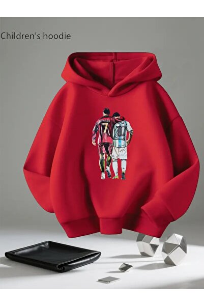 oneagılyazı Футболна звезда с качулка за момчета - Кристиано Роналдо Лионел Меси