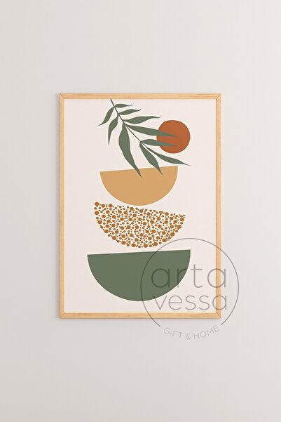 Artavessa 3 Parça Ham Renk Gerçek Ahşap Çerçeveli Tablo Seti - Model 5