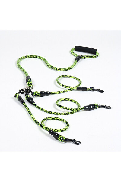 Choice B-Green نايلون منسوج ثلاث رؤوس واحد سحب ثلاثة كلب طوق حبل دائري حزام ج...