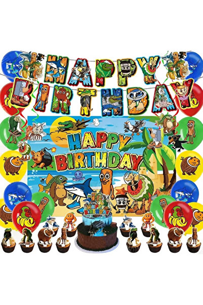Miniso other 6pcs decor Italian Brainrot Birthday Party Decoration Tung Tung Sahur Tralalelo Tralala Tablew