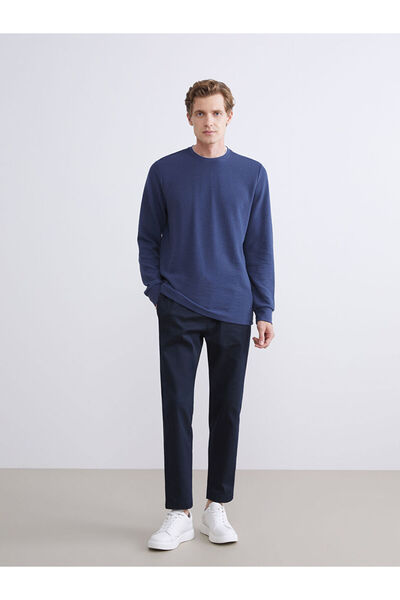 LC Waikiki   Navy Blue Crew Neck Long Sleeve Men's Sweatshirt