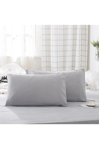 Choice 50x101 سم رمادي فاتح 2 قطعة غطاء وسادة غرفة نوم، أغطية وسائد ناعمة ومر...