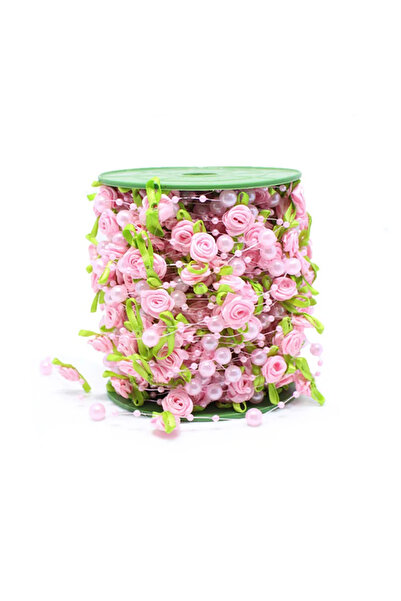 Choice 2M وردي 2M وردي وردة لؤلؤة أوراق خرز شريط زينة لحفلات الزفاف والحرف ال...