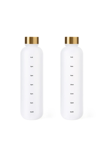 Choice زجاجة بيضاء سعة 1000 مل مع علامة زمنية تحفيزية قابلة لإعادة الاستخدام ...