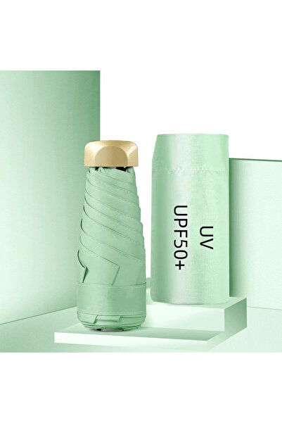 Choice مظلة صغيرة جيب خضراء نعناع محمولة صغيرة للسفر مظلة مطر فينيل قابلة للط...