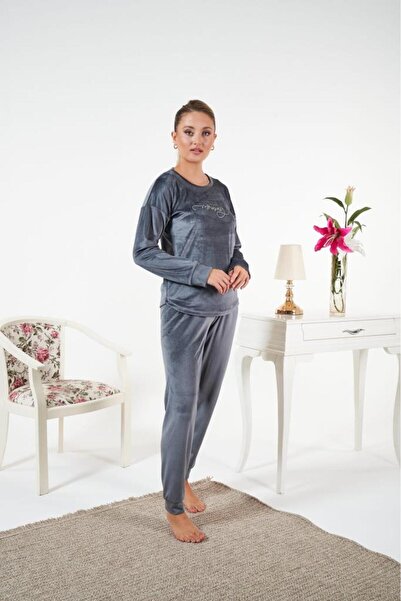 Estiva Women's Winter Velvet Pajama Set