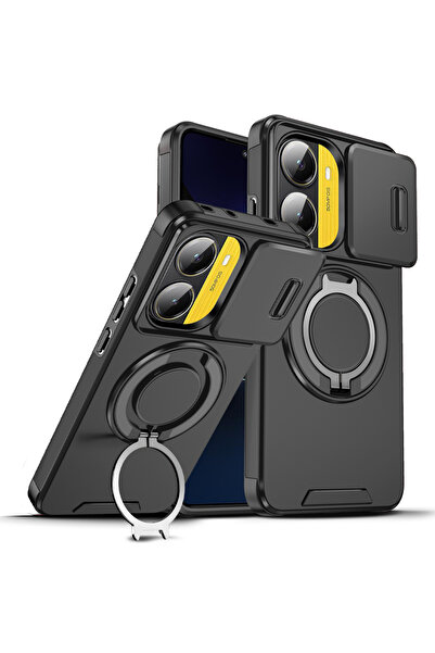 Choice Poco x7 pro أسود مناسب لـ Mi Poco X7 X6 Pro حامل مغناطيسي يدور 360 درجة مع كاميرا Pr