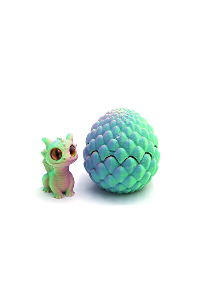 Choice مقاس واحد تركواز لطيف صغير 3D طباعة التنين + البيض مجموعة الألعاب الإب...