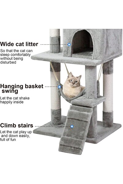 RADIOTRONICS Cat Climbing, Cat Tree Tower, Cat Tree, Four-layer (4.1ft, 120cm), Easy to Assemble, Sense of Securi