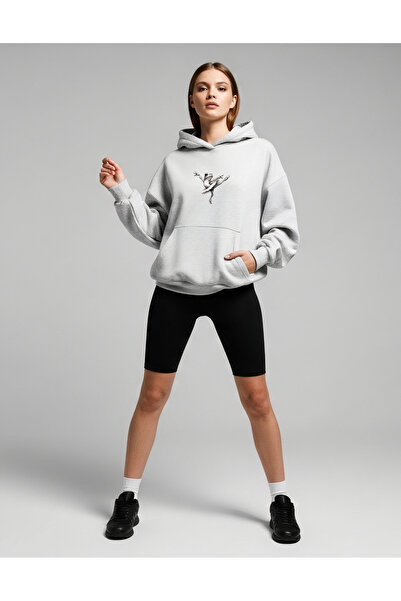 Bheka Concept هودي بقلنسوة كبير الحجم مطبوع عليه صورة ضفدع