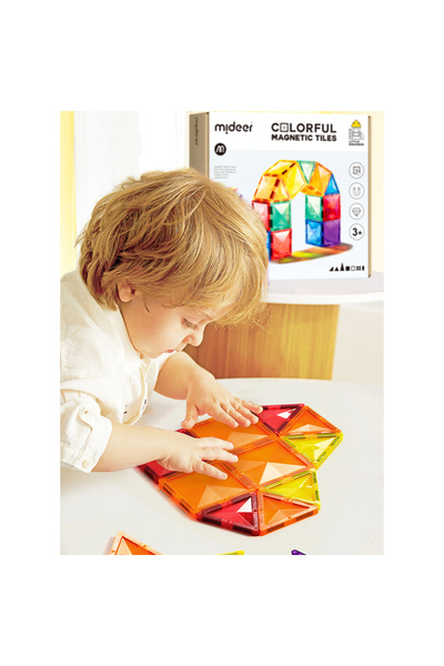 Mideer بلاط مغناطيسي ملون - 60 قطعة
