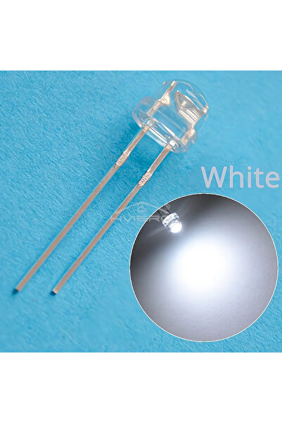 Choice 100 قطعة بيضاء F5 5 مم قش صغير قبعة باعثة للضوء فائق السطوع شفاف مائي ...