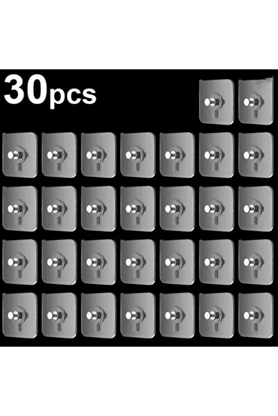 Choice 6 × 6 سم 30 قطعة خطاف ذاتي اللصق قوي لاصق إطار الصورة مسامير خطافات جدار شفافة بدون درزات