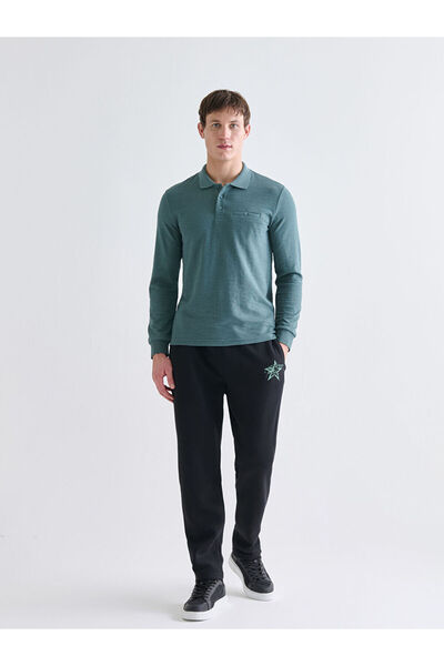 LC Waikiki Blue Polo Neck Long Sleeve Men's Sweatshirt