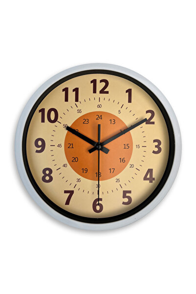 Choice ساعة حائط عصرية بسيطة بنمط خلفية برتقالية، مقاس 8 بوصات، مصنوعة من الب...