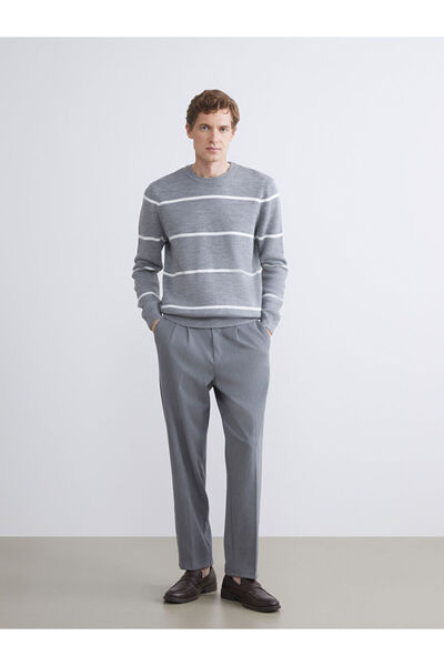 LC Waikiki Stylish Choices from Esvab Clothing |   Crew Neck Long Sleeve Striped Men's Knitwear Sweater